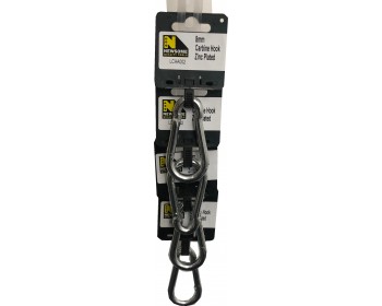 Clip Strip of 8mm Zinc Plated Carbine Hooks